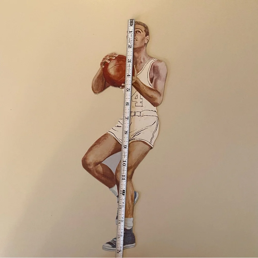 Vintage Set Of 2 Eureka Basketball Player Cutouts Wall Decorations 16” Ephemera